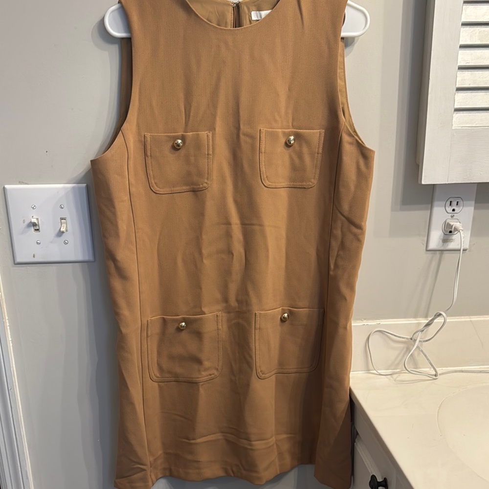 H&M Tan Sleeveless Sheath Dress